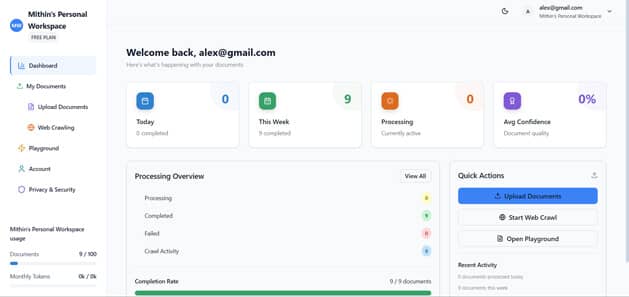 DocsflowAI - Docs and web crawling Web App.